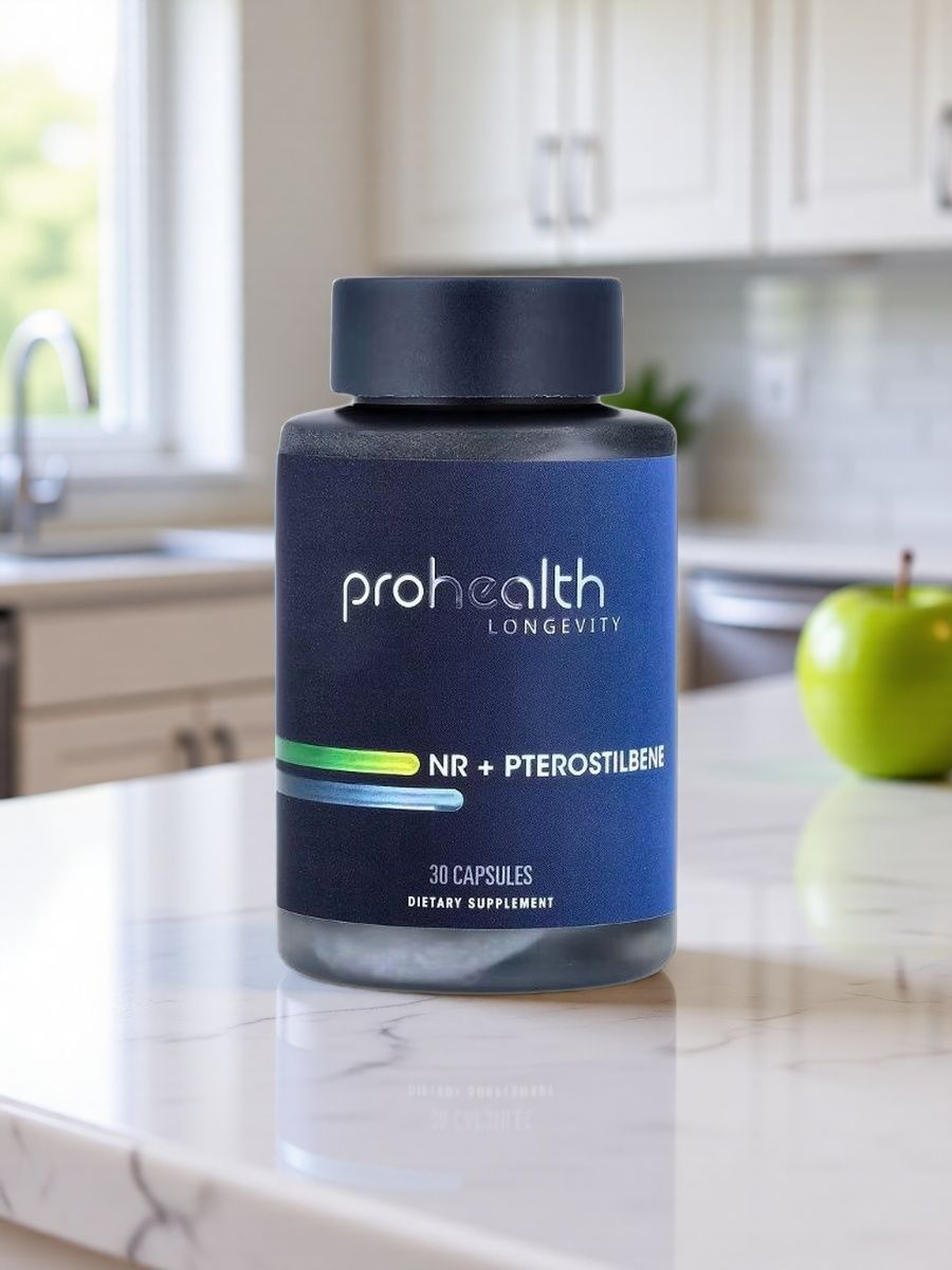 Банка ProHealth Longevity NR и птеростильбен, 30 капсул
