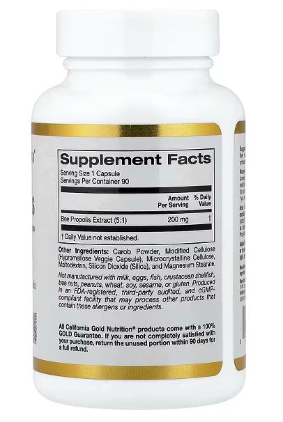 California Gold Nutrition, пчелиный прополис, 1000 мг, 90 капсул — изображение 3