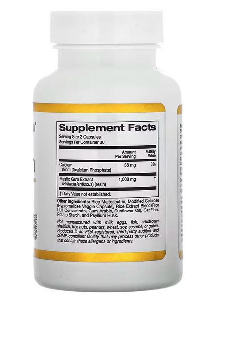 California Gold Nutrition ,мастиковая смола, 500 мг, 60 растительных капсул — изображение 2
