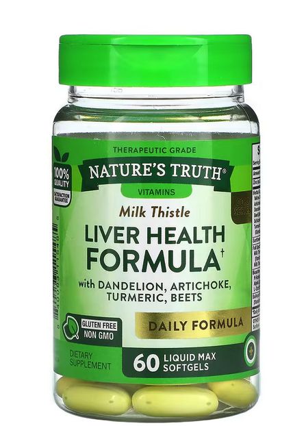 Бутылка Nature's Truth Формула здоровья печени 60 мягких капсул