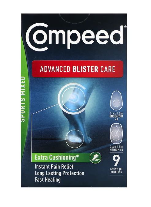 Compeed активные пластыри для физической активности в блистерной упаковке, 9 штук