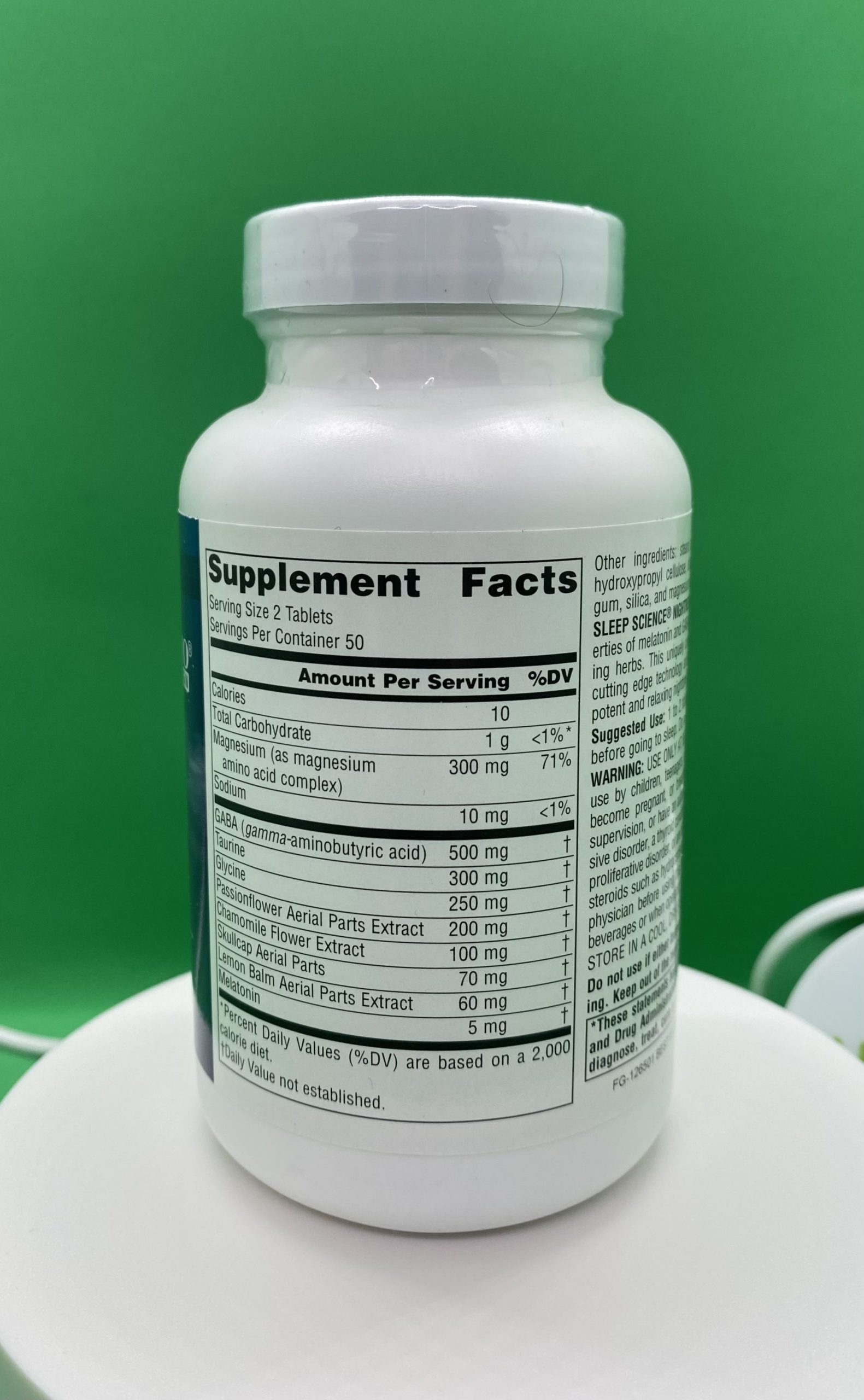 Комплекс для сна с мелатонином, магнием, ромашкой и глицином 100 таблеток Source Naturals — изображение 2