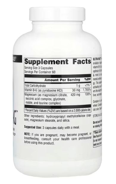 Source Naturals, Ultra-Mag, 180 веганских капсул — изображение 2