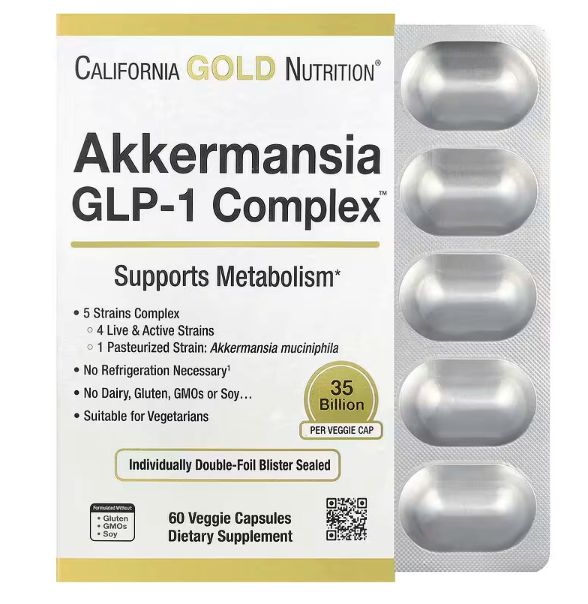Akkermansia GLP-1 Complex, 60 растительных капсул, California Gold Nutrition