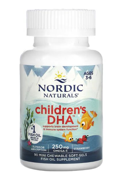 Nordic Naturals, Children's DHA, ДГК для детей от 3 до 6 лет, со вкусом клубники, 90 жевательных мини-капсул — изображение 2